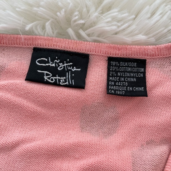 christine rotelli pink cardigan cow print medium - Picture 7 of 7